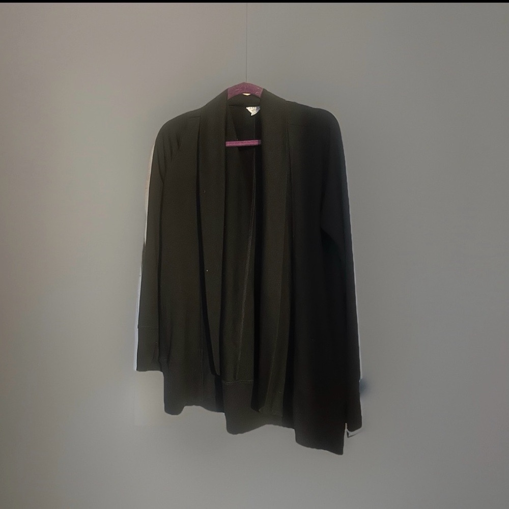 Danskin Black Open-Front Shawl Cardigan Sz M